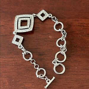 White House Black Market Silver Diamond-Shaped Bracelet